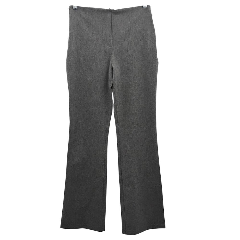 NWT Zara Flare Fit Pants Trousers Gray Zip Pockets Work Career Size Medium
